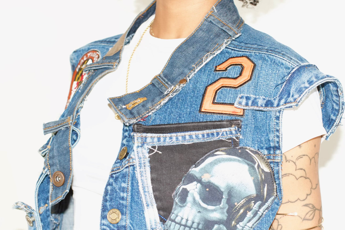Skull Denim Vest